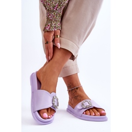 Chinelos femininos plataforma com enfeite roxo Beneca tolet 2 Chinelos femininos plataforma com enfeite roxo Beneca tolet 2