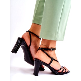 Sandálias pretas pintadas para mulheres pretas preto 3