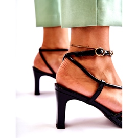 Sandálias pretas pintadas para mulheres pretas preto 1