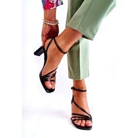 Sandálias pretas pintadas para mulheres pretas preto 2