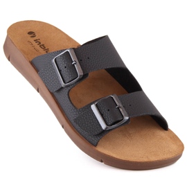 Chinelos masculinos confortáveis ​​com fivelas pretas Inblu CM000028-014 preto 1