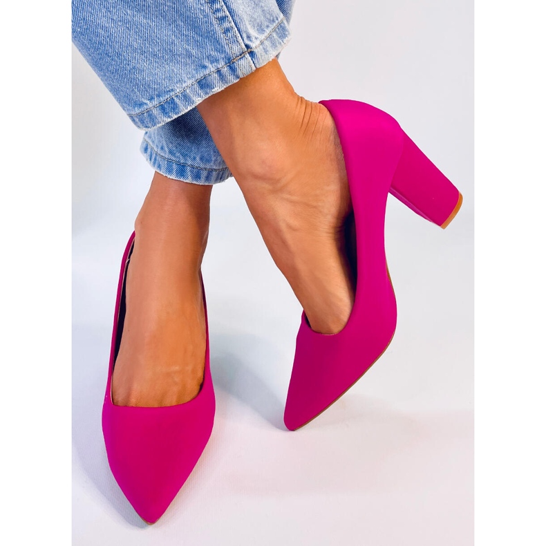 BM Sapatos de salto grossos Eilish Fuchsia rosa 1