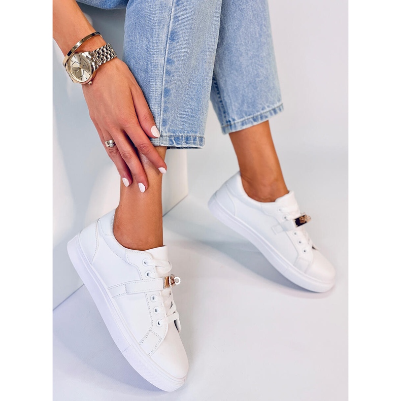 BM Tênis feminino com fecho Graff Gold branco 1 BM Tênis feminino com fecho Graff Gold branco 1