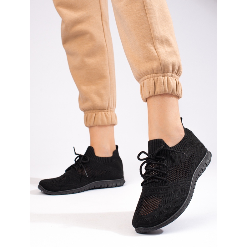 W. Potocki Sapatos esportivos femininos claros perfurados Potocki preto 1