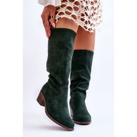 Botas Femininas de Camurça Openwork Green Enriss verde 1 Botas Femininas de Camurça Openwork Green Enriss verde 1
