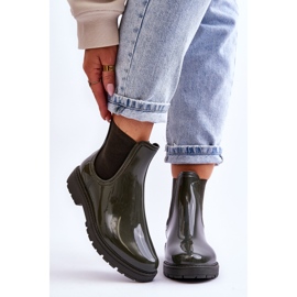 BM Galochas Femininas Botas Chelsea Verde Escuro Larone 1