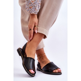 Lemar Sandália de couro preto Alivia sem cadarço 2