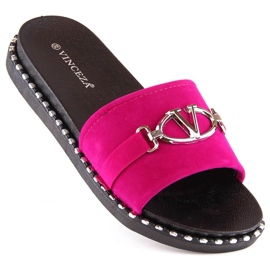 Chinelos com decoração Vinceza W 30183 fúcsia rosa 1