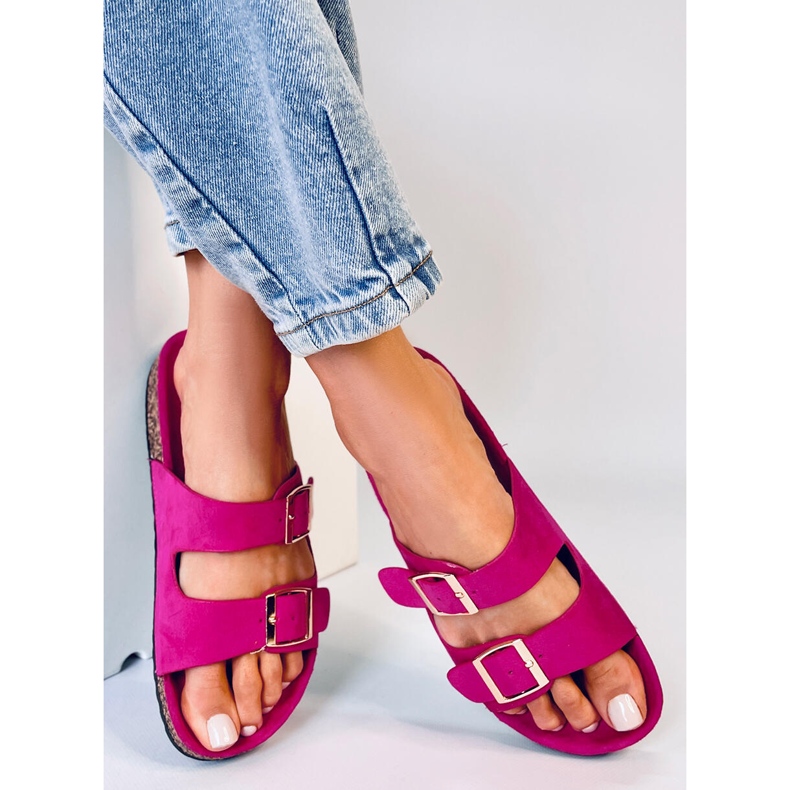 BM Chinelos de cortiça Byrd Fuchsia rosa 2 BM Chinelos de cortiça Byrd Fuchsia rosa 2