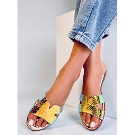 BM Chinelos opalescentes Duey Gold de mulher dourado 2