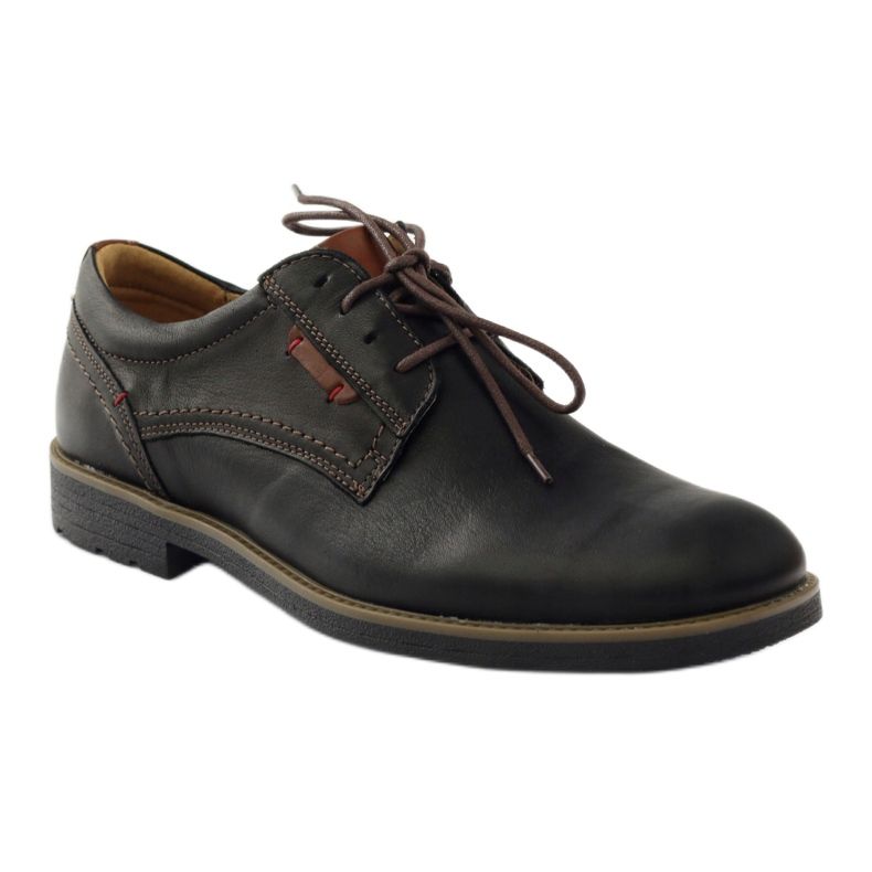 Sapatos masculinos Riko amarrados 823 preto castanho 1