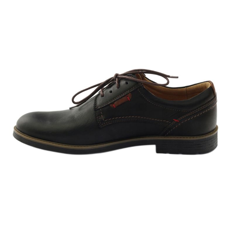 Sapatos masculinos Riko amarrados 823 preto marrom 2
