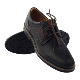 Sapatos masculinos Riko amarrados 823 preto marrom 3