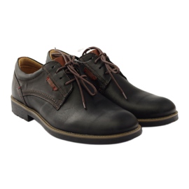 Sapatos masculinos Riko amarrados 823 preto castanho 4