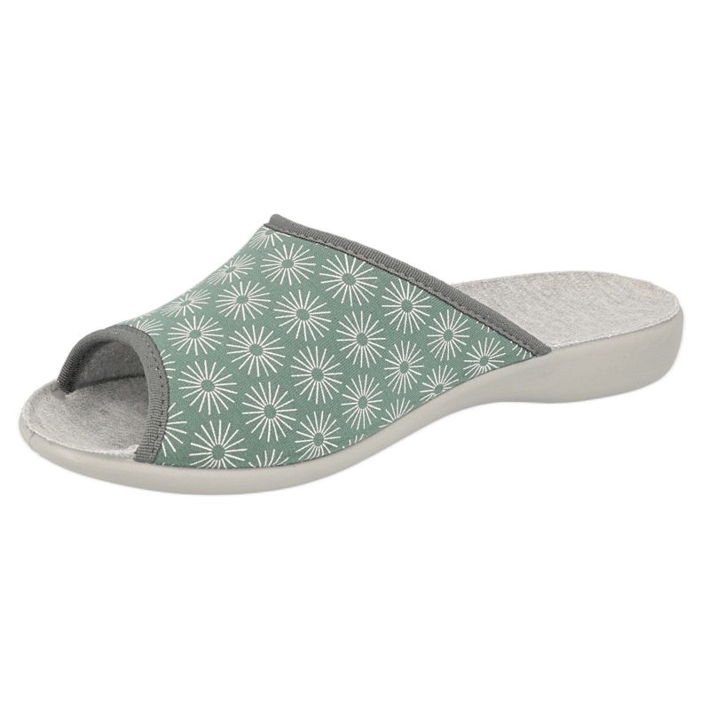 Slippers femininos de Befado PU 254D141 verde 3