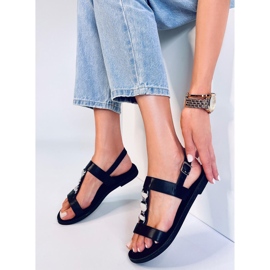 BM Sandálias de mulher Cheek Black metálicas preto 2