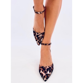 Vonetta Sapatilha aberta Leopard salto baixo marrom 1
