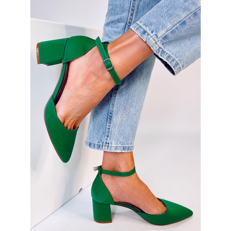 BM Sapatos de salto baixo com bico aberto Vonetta Green verde 2