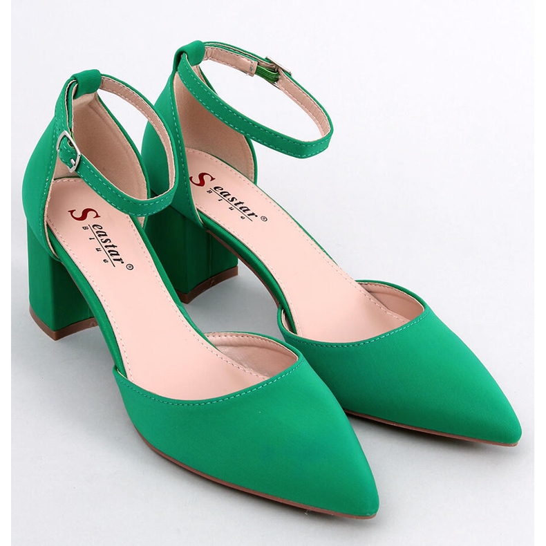 BM Sapatos de salto baixo com bico aberto Vonetta Green verde 1