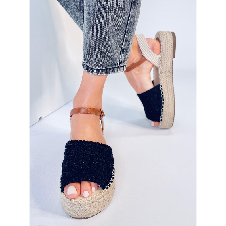 Boho Ingram Sandália espadrille preta preto 2