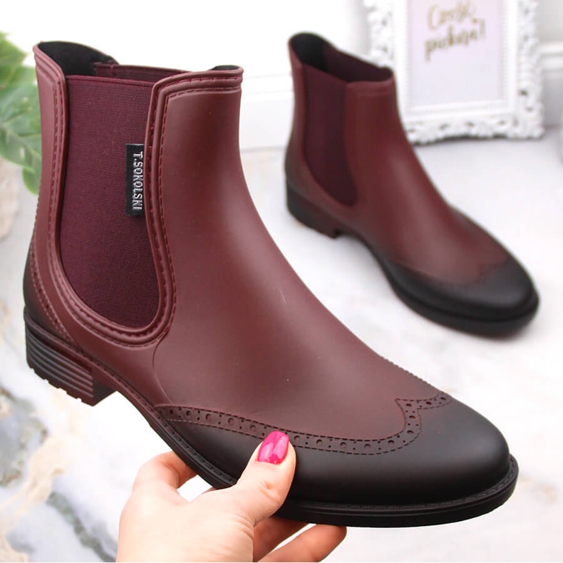 Botas impermeáveis ​​femininas T.Sokolski KAL23-01 vermelho 1