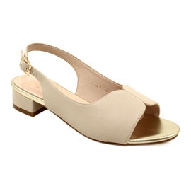 Sergio Leone SK829 Sandália Salto Bege 1