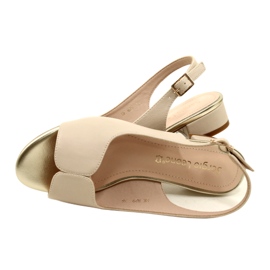 Sergio Leone SK829 Sandália Salto Bege 5