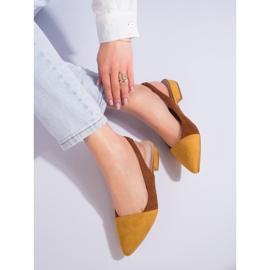 Sapatos de salto femininos abertos Shelovet castanho 1