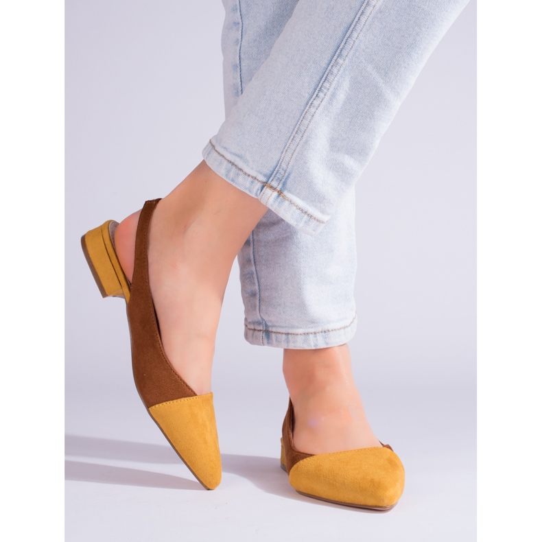 Sapatos de salto femininos abertos Shelovet castanho 2