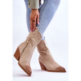 PG1 Botas de cowboy de camurça bege Sevilla 2