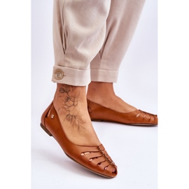 Lemar Sabrinas de couro confortáveis ​​para mulheres Marrom Luka castanho 2