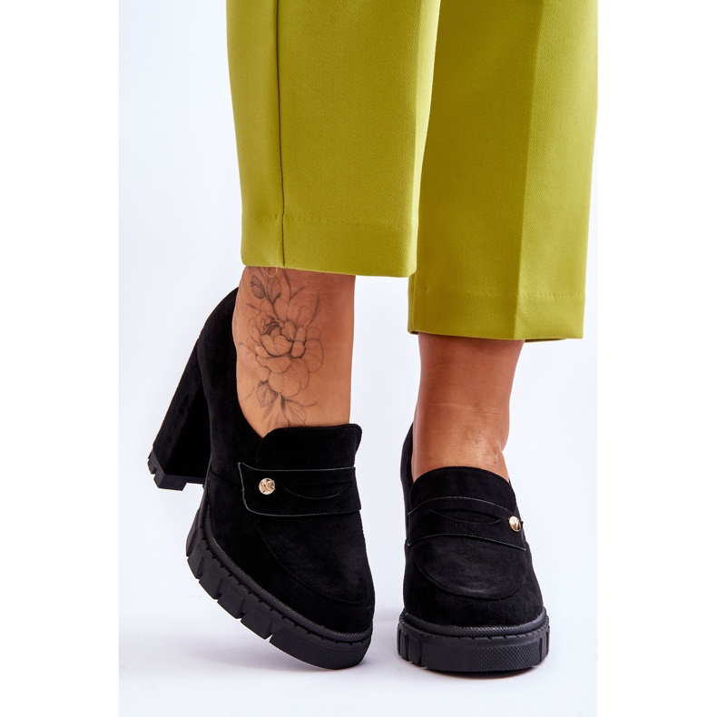 Vinceza Elegante Camurça Salto Alto Preto Mintore 1