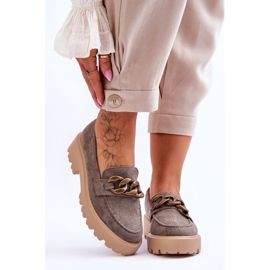 Mocassim feminino de camurça S.Barski HX52-222 cinza 1