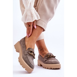 Mocassim feminino de camurça S.Barski HX52-222 cinza 2