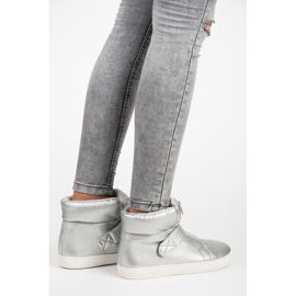 Tênis alto com velcro cinza 1