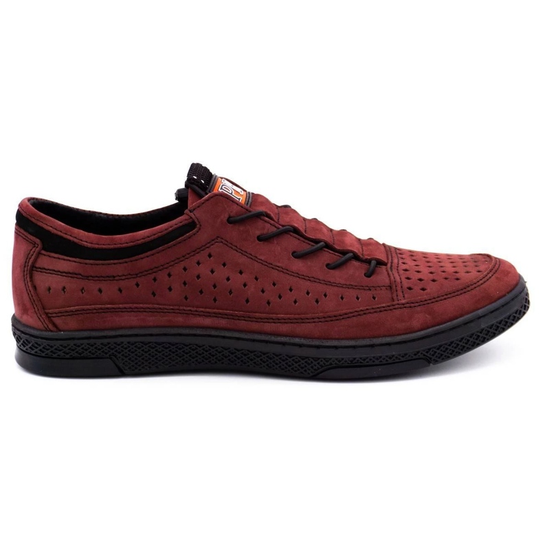 Polbut Sapatos de couro masculino K22P clarete vermelho 1