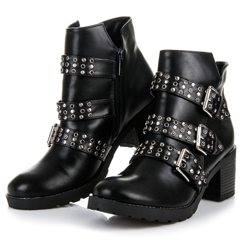 Kylie Botas femininas de rock preto 2