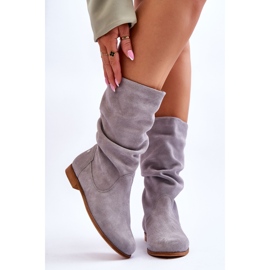 Botas femininas de camurça Maciejka 05057-13 cinza 1