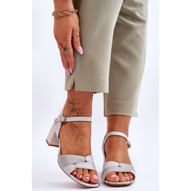 Sandália salto baixo cinza Sergio Leone SK898 1