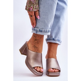 Chinelos de salto alto da moda Sergio Leone KL322 prata escura 1