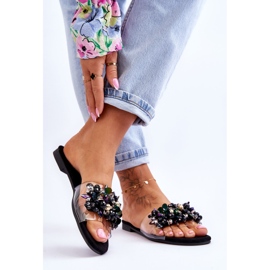 Chinelos Femininos com Pedras Decorativas S.Barski KV-576-3 Preto 2