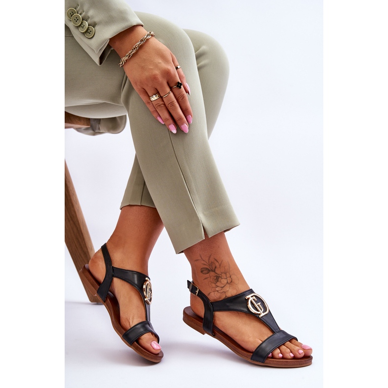 Sandália rasa S.Barski KV-5541-32 preta preto 1