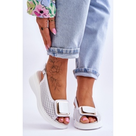 Sandálias de couro perfuradas S.Barski BN291 branco 1