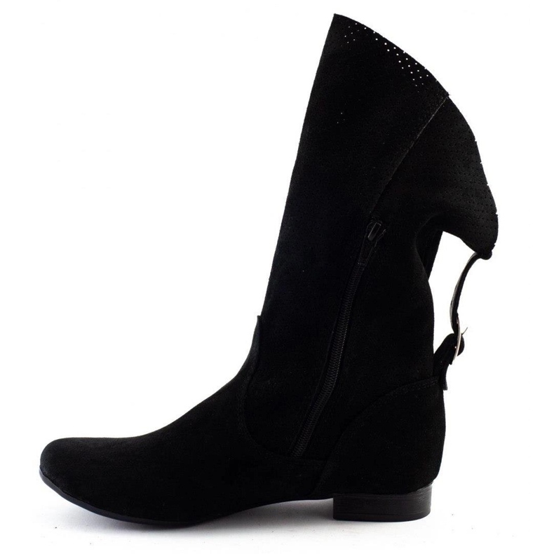 Olivier Openwork Elena botas pretas preto 1