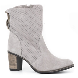 Olivier Botas Sophia de couro a céu aberto cinza 1