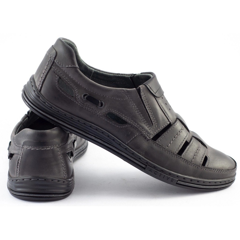 Polbut Sapatos perfurados masculinos 06 para o verão cinza 1