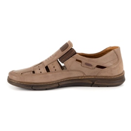 KENT Sapatos masculinos abertos 601 verão marrom castanho 1