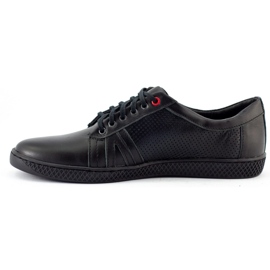 KOMODO Sapatos masculinos casuais pretos 910 1