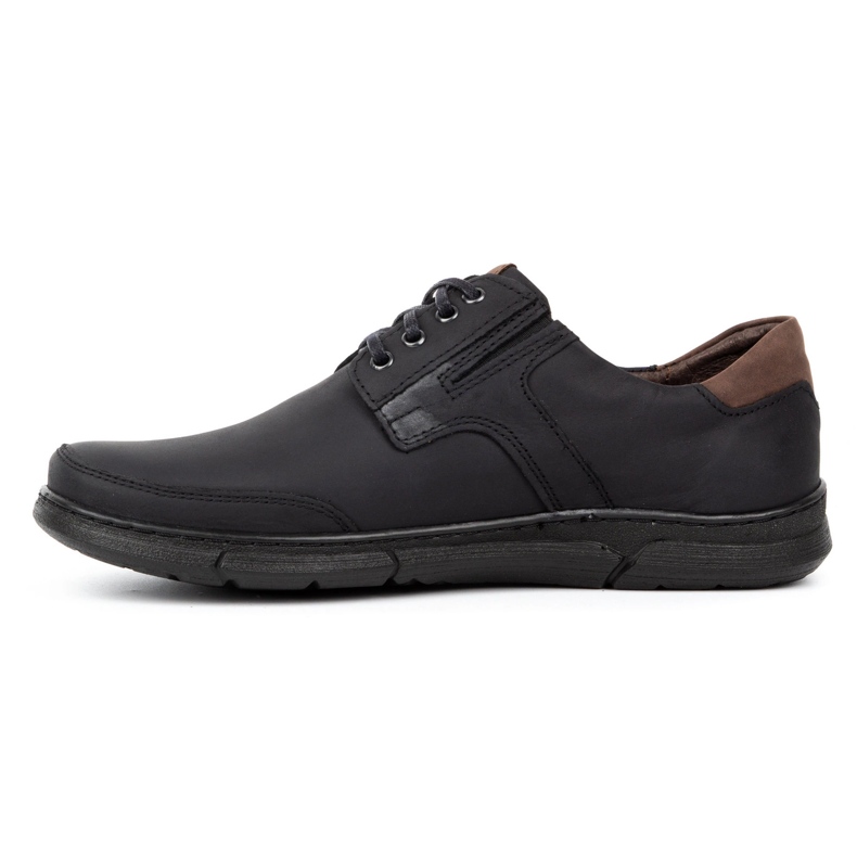 Polbut Sapatos masculinos pretos casuais J55 1