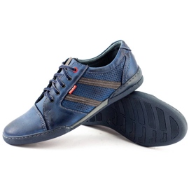 Polbut Sapatos casuais masculinos R3 Perfuração Azul Marinho 5